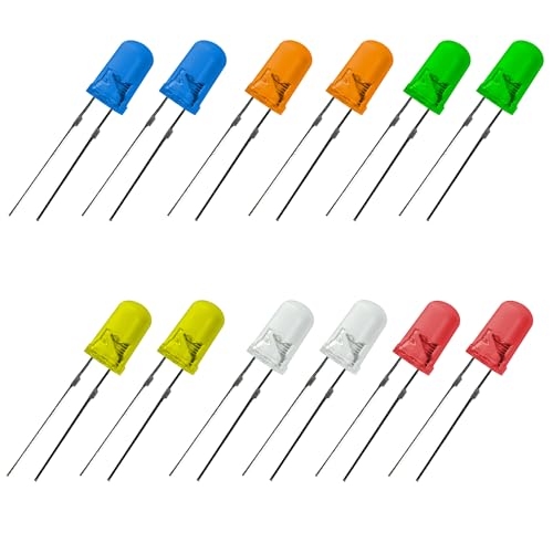 LEDs, Single LED Light 5mm LED Diode Lamp DIY Kit 6 Colors 10PCS