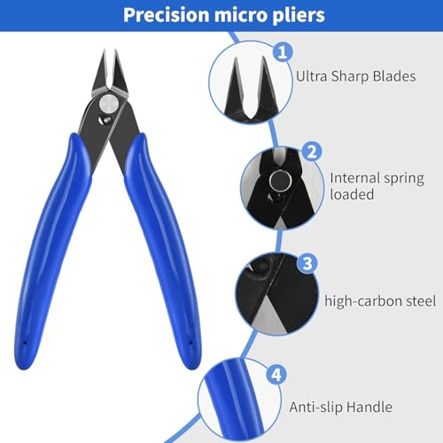 Small Wire Cutters Plier for Model Building Jewelry,Mini Flush Cutters