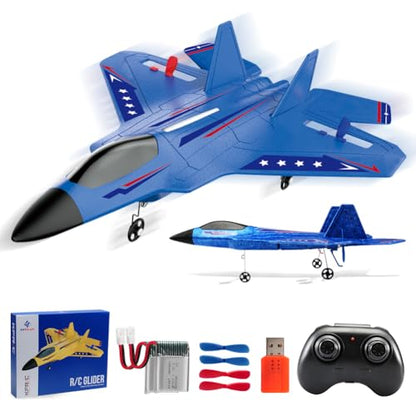 F-22 Raptor 2.4GHz RTF RC Fighter With 6-Axis Gyro For Kids Beginners - color: Blue Kf803