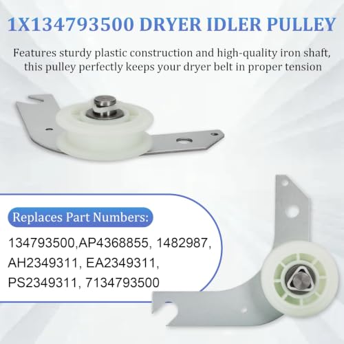 Upgraded Dryer Repair Kit for Electrolux Frigidaire Dryers,Includes 137315300 Dryer Belt,134715900 Drum Support Rollers (4 Pack),134793500 Idler Pulley,More Fits Models in Figure 7
