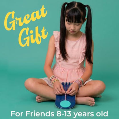 Choose Friendship Bracelet Making Kit – 20 Pre-Cut Threads, Portable Loom with Storage, Makes 8 Bracelets, Craft Gift for Kids Ages 8+, Blush Pink “Macaroon” - color: Macaroon