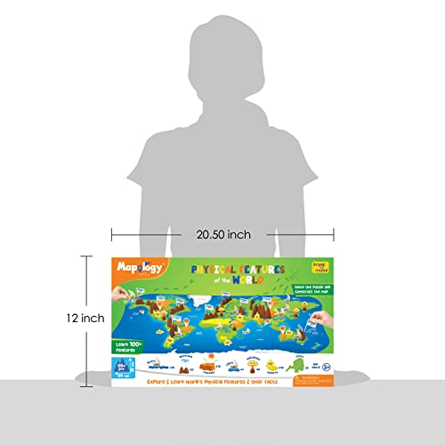 Imagimake Mapology Physical Features of World, Geography Game for Kids 8+ - style: Physical Features of the World