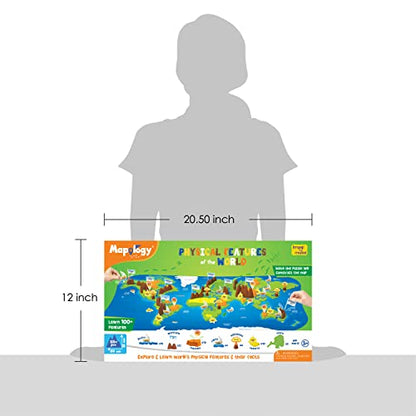 Imagimake Mapology Physical Features of World, Geography Game for Kids 8+ - style: Physical Features of the World