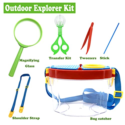 Bug Catcher Kit, Kids Bug Collection Kit, Outdoor Nature Explorer Kit with Tweezers, Magnifying Glass, Science Educational Kit, Bug Observation Container for Boys and Girls