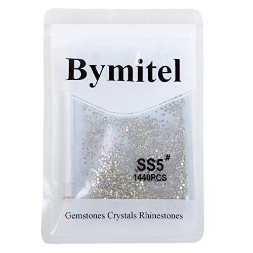 2880PCS Art Nail Rhinestones Non Hotfix Glue Fix Round Crystals Glass Flatback for DIY Jewelry Making with one Picking Pen (ss5 2880PCS, Crystal AB) - color: Crystal AB, size: ss5 2880pcs