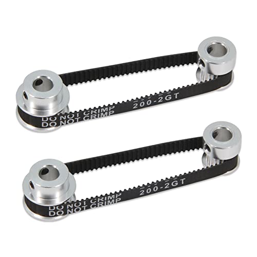 2PCS Set GT2 Synchronous Wheel 20&30 Teeth 8mm Bore Aluminum Timing Pulleys with 2PCS Length 200mm Width 6mm Belt (20-30T-8B-6) - style: 20-30T-8B-6