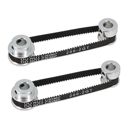 2PCS Set GT2 Synchronous Wheel 20&30 Teeth 8mm Bore Aluminum Timing Pulleys with 2PCS Length 200mm Width 6mm Belt (20-30T-8B-6) - style: 20-30T-8B-6