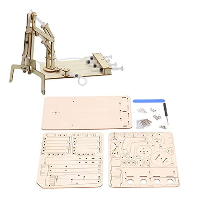 Walfront Robotic Arm Kit Model Building Tool Hydraulic Wooden Mechanical Model Tool Set Kit for Teaching DIY Interest in Science Birthday