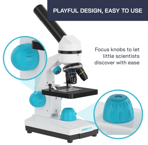 Omano Juniorscope Microscope for Kids – Microscope Kit for Kids 8+ for Science Microscope Experiments – Kids Microscope Kit that Encourage STEM Exploration – Beginner Microscope for Kids 8+