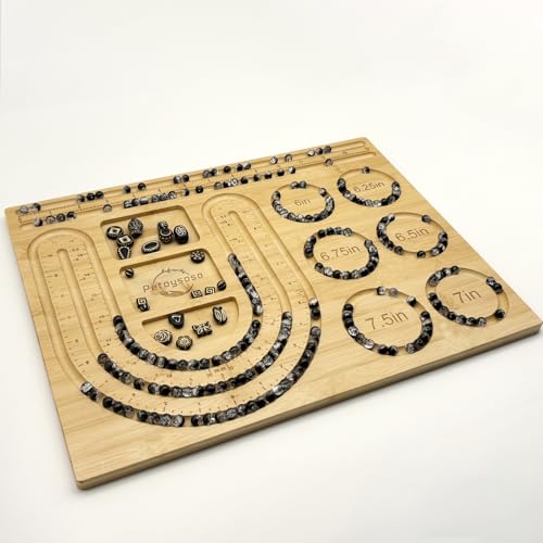 Petoysoso Bead Board for Jewelry Making, Bamboo Beading Board for Jewelry Bracelet Making, Bracelet Bead Board, Beading Trays Jewelry Design Mats for Bracelet, Necklace, Jewelry Making 15x11.5x0.5 in - size: Necklace-L