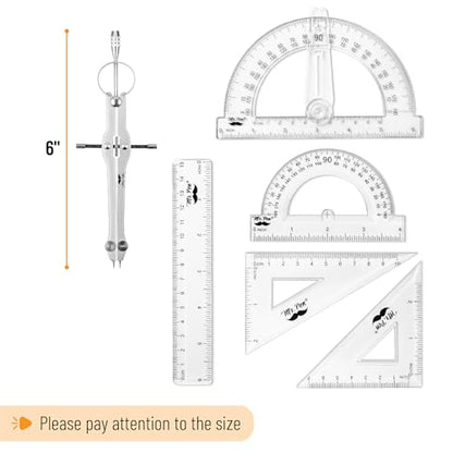 Mr. Pen- Geometry Set, 15 pcs, Green, 6 Inch Swing Arm Protractor, Divider - color: Green