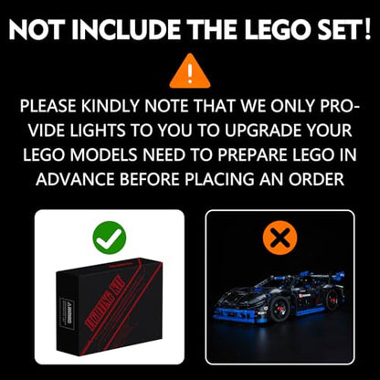 LED Lighting Compatible with Lego Porsche GT4 e-Performance Race Car 42176, Light Kit Compatible with Lego 42176, Giving Light to Model, NOT Included The Model Set(Classic Edition)
