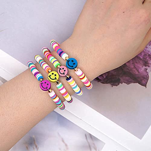 200PCS 10mm Colorful Smile Face Polymer Clay Beads Bulk for Jewelry Making - color: Clay Mixed Color