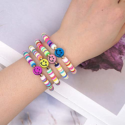 200PCS 10mm Colorful Smile Face Polymer Clay Beads Bulk for Jewelry Making - color: Clay Mixed Color