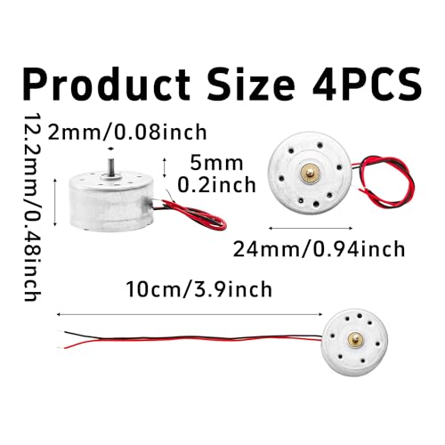 4PCS Mini DC Motor 3.7V 5000RPM Electric Motor Kit for DIY Projects, Wind Turbine Generator, Educational Science Experiments, School Learning Supplies - size: 5000RPM