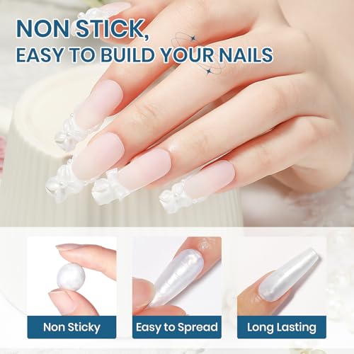 Clear and Pearl White Nail Extension Gel 3D Nail Art Sculpture Gel - color: Clear&Pearl White