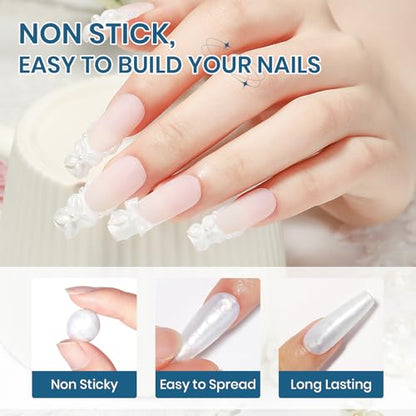 Clear and Pearl White Nail Extension Gel 3D Nail Art Sculpture Gel - color: Clear&Pearl White
