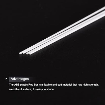 MECCANIXITY ABS Plastic Rod 1 mm x 500mm White Pack of 30 Pcs - color: White, size: 1 mm x 500 mm