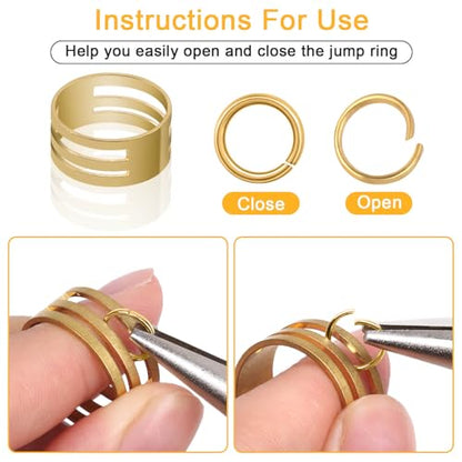 Anezus Jump Rings for Jewelry Making Supplies and Necklace Repair with Jump Ring Pliers and Open Jump Ring(1200Pcs Silver and Gold) - color: Silver and Gold