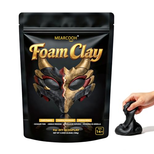 MEARCOOH Modeling air Dry Foam Clay Black Cosplay Magic Clay 100g (3.53oz) - color: Black, size: 100g