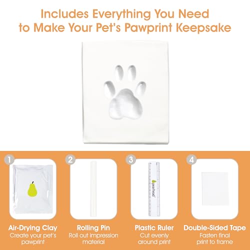 Pearhead Pet Paw Print Memorial Frame with Clay Imprint Kit, Espresso Brown - color: Espresso Clay Print Table Top Frame
