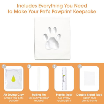 Pearhead Pet Paw Print Memorial Frame with Clay Imprint Kit, Espresso Brown - color: Espresso Clay Print Table Top Frame