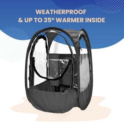 WeatherPod® StadiumPod™ 1-Person Wearable Upper Body Pop-Up Pod - color: Black