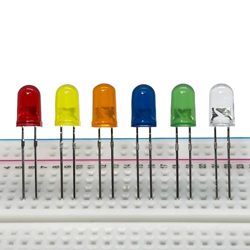 150pcs 5mm Mini LED Diode Kit, 6 Colors White Red Yellow Orange Green Blue
