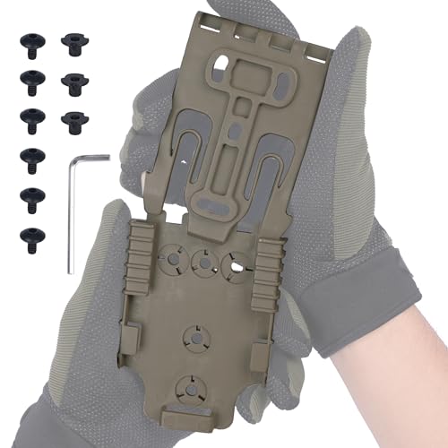 Quick Locking System Kit (QLS Kit), QLS 19 Locking Fork and QLS 22L Receiver Plate for Drop Leg Holster, Duty Belt and Low Ride Universal Belt Loop - color: TAN 1-Pack-QLS KIT SET