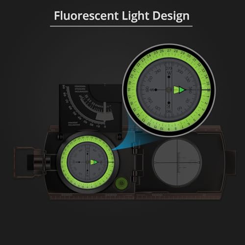 Proster Lensatic Sighting Compass IP65 Waterproof with Clinometer Bag - color: Bronze