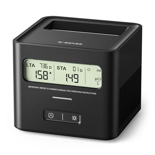 X-Sense Radon Detector for Basement, Zero Lab Fees, XR0A-SR, Black - color: Black