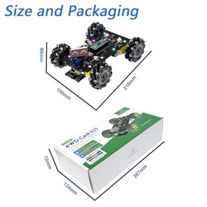 Freenove Mecanum Wheel Car Kit for Raspberry Pi Pico (Included) (Compatible with Arduino IDE), Dot Matrix Expressions, Obstacle Avoidance, Line Tracking, Light Tracing, Colorful Light - color: Mecanum Wheels with Raspberry Pi Pico
