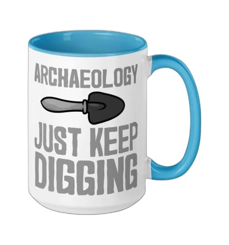 Cool Archaeology For Men Women History Anthropology Ceramic Mug, Blue/White, 15oz - color: Blue/White, size: 15 Ounces