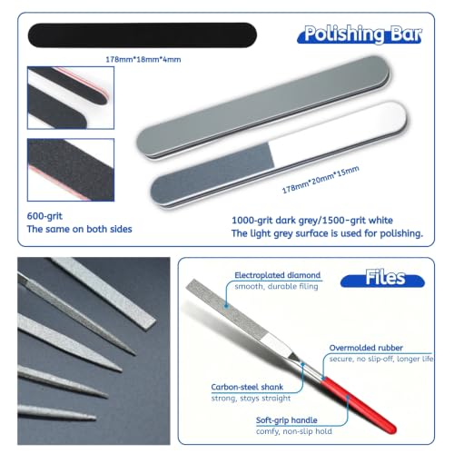 Gundam Model Tools Kit, 34pcs Hobby Tool Set, Pliers, Separator, Files, Screwdriver, Tweezers, Polishing Strip, Graver, Blades for Buildings, Gundam, Robots Models Minature