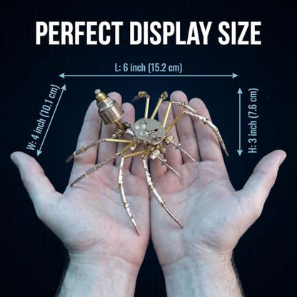 Steampunk 3D Metal Puzzle Spider 140+ Pcs Mechanical DIY Assembly Model Kit Desktop Display for Men Family and Friends(Mechanical Spider) - style: Mechanical Spider