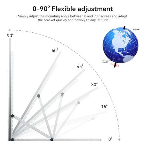 45in Adjustable Solar Panel Tilt Mount Brackets, Anodizing Foldable Tilt Legs, Support 100 200 300 400 Watt Solar Panels 1-2Pcs, Solar Panel Stand for Roof, Off-Grid, RV and Boat - size: 45 IN 1 Set