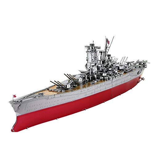 Piececool 3D Metal Puzzle Military Watercraft Model Kits, Yamato Battleship Metal Model Building Kit for Adults, Brain Teaser DIY Hobbies for Men, for Teens Boys, 245 Pcs - color: Yamato