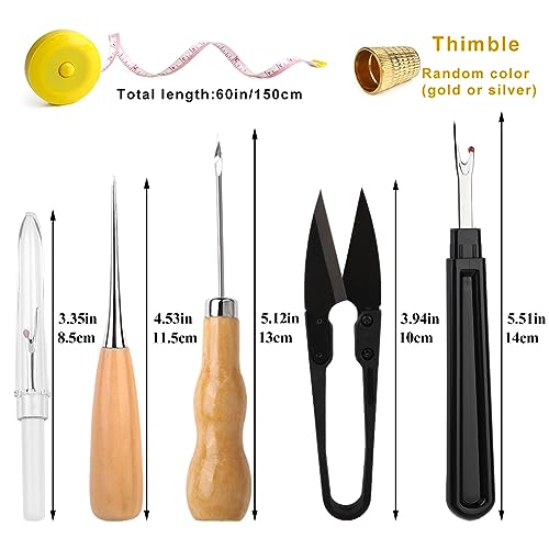 BAGERLA Upholstery Repair Sewing Kit Heavy Duty Sewing Kit with Awl Tools, Seam Ripper, Hand Stitching Needles, Upholstery Thread, Leather Craft Tool for Shoes Sofa Tent Carpet Craft DIY