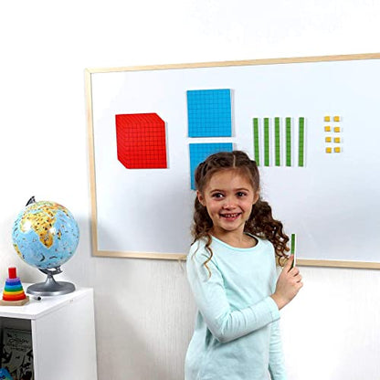 Simply magic 131 PCS Jumbo Magnetic Base Ten Blocks for Math, Math Cubes