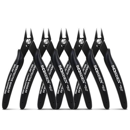 BOOSDEN 5 Pack Small Micro Wire Cutters Flush Cutter Pliers 5-Inch - color: Micro - 5 Pack