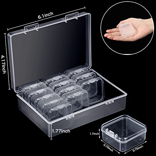 13 Pack Small Plastic Bead Organizers with Clear Case, 1.7 x 1.7 x 0.8 Inch - size: 1.7 x 1.7 x 0.8 Inch