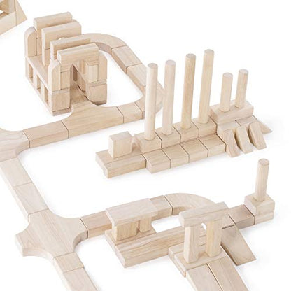 Guidecraft Unit Blocks Set E – 218 Piece Set: Kids Early Learning, STEM Building, Educational Toy, Wooden Block Play Building Set - size: 218 Pieces