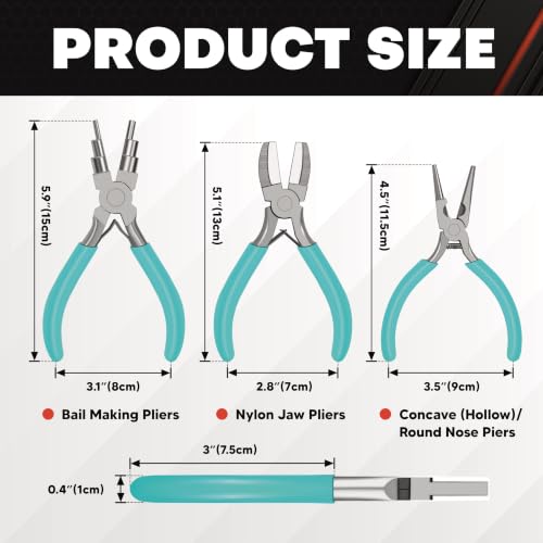 C&T 3-Piece Jewelry Pliers Set, Jewelry Making Tools Kit, Micro Jewelry Plier, Jewelry Making Supplies, Pliers set for jewellery making bead winding and shaping wire DIY Crafts - style: 3PC