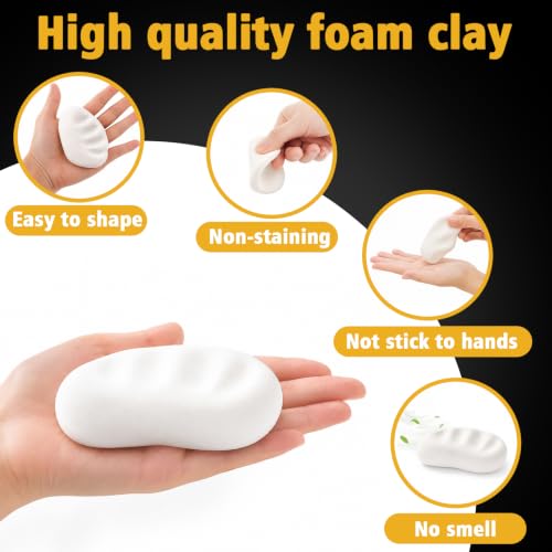 MEARCOOH Modeling air Dry Foam Clay White Cosplay Magic Clay 300g (10.58oz) - color: White, size: 300g
