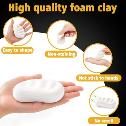 MEARCOOH Modeling air Dry Foam Clay White Cosplay Magic Clay 300g (10.58oz) - color: White, size: 300g