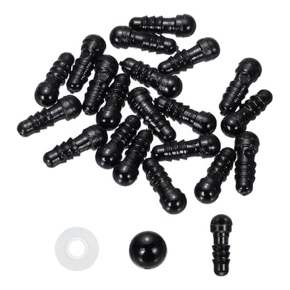 PATIKIL 5mm Safety Eyes, 20 Pcs Plastic Craft Eyes with Protective Film with Washers for Stuffed Animals Crochet Toys Dolls DIY Craft Making, Black - size: 5mm