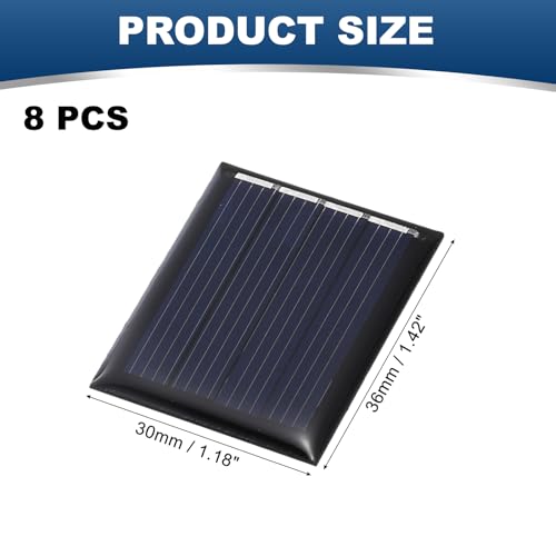 MECCANIXITY 8Pcs 2V 0.12W 60mA Mini Solar Panels, Small Solar Photovoltaic Power Cells Charge DIY Electric Toy Materials Kits - style: 2V 0.12W 0.06A