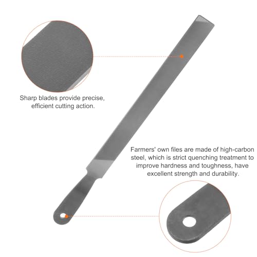 HARFINGTON Farmers Own Files 10 Inch High Carbon Steel Single Cut Flat Hand Rasp File for Deburring and Removing Material - size: 10 Inch