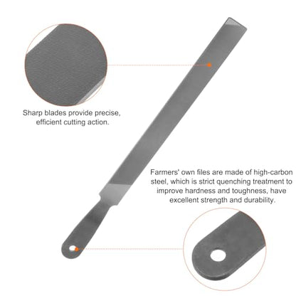 HARFINGTON Farmers Own Files 10 Inch High Carbon Steel Single Cut Flat Hand Rasp File for Deburring and Removing Material - size: 10 Inch