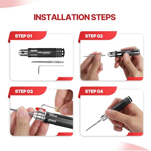 Metal Scribe Tool with 7 Blades (0.1/0.2/0.4/0.6/0.8/1.0/2.0mm) - color: Black